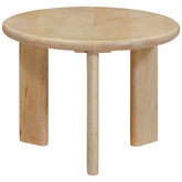 Nesting Stoły Kawowe 2 szt. Biały Ø 50 x 40 cm Drewno z mango