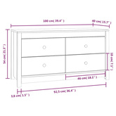 Komoda, 100x40x54 cm, lite drewno sosnowe