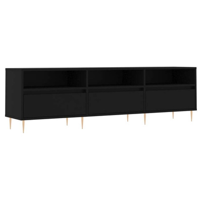 vidaXL Szafka pod TV, czarna, 150x30x44,5 cm, materiał drewnopochodny