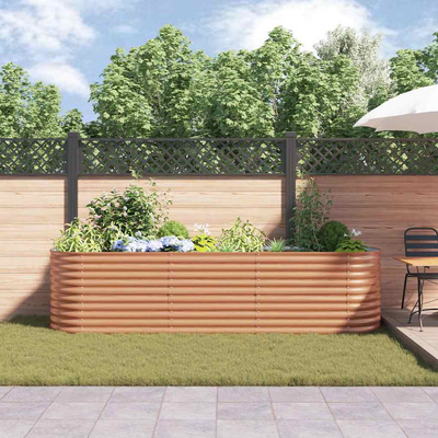 Podniesiony grządka Brązowy 320 x 80 x 81 cm Stal