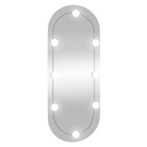 vidaXL Lustro ścienne z LED, 30x70 cm, szklane, owalne