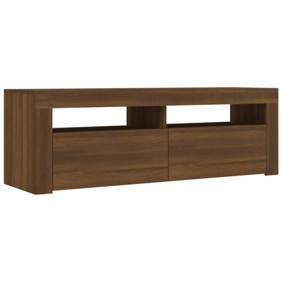 vidaXL Szafka pod TV z oświetleniem LED, brązowy dąb, 120x35x40 cm model standard