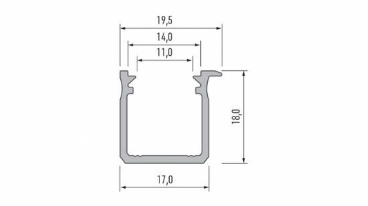 Profil LED LUMINES typ J inox anodowany 2,02 m
