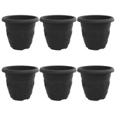 Okrągła doniczka na kwiaty 6 pcs Czarny ? 30 x 25 cm