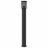 Lampy ogrodowe na słupku, 3 szt., czarne, 110 cm, stal