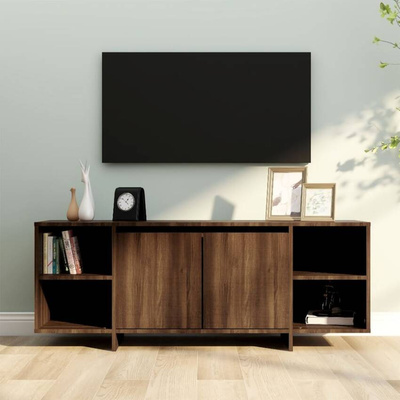 vidaXL Szafka pod TV, brązowy dąb, 130x35x50 cm, płyta wiórowa