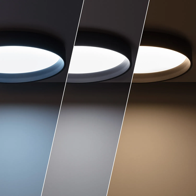 Plafon LED 16W Okrągły Czarny 3 Barwy Śweicenia CCT do Wyboru 35cm Abruzzo Nero