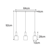 Lampa wisząca nad wyspę kuchenną, trzy zwisy K-5877 z serii AIGO