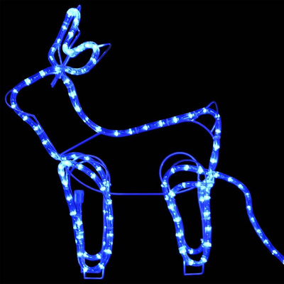 vidaXL Świąteczna dekoracja zewnętrzna: renifery i sanie, 576 diod LED