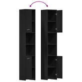 Szafka łazienkowa, czarna, 30x30x183,5 cm