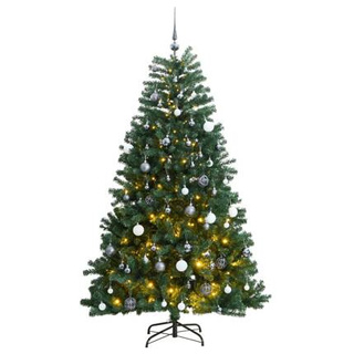 vidaXL Sztuczna choinka na zawiasach, 300 lampek LED i bombki, 240 cm wariant 4