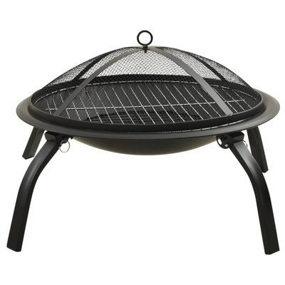 vidaXL Palenisko i grill 2-w-1, z pogrzebaczem, 56x56x49 cm, stal model standard
