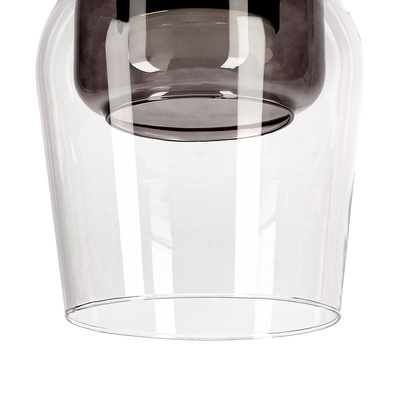 Lampa wisząca Glaxi szklana szara transparentna do salonu GX53