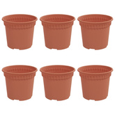 Okrągła doniczka na kwiaty 6 pcs Czerwony ceglasty