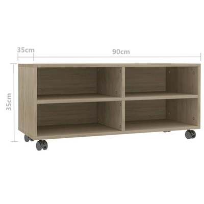 vidaXL Szafka pod TV, dąb sonoma, 90x35x35 cm, materiał drewnopochodny