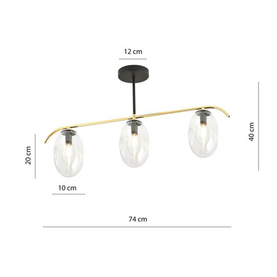Lampa sufitowa FINES 3 BL TRANSPARENT