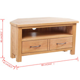 vidaXL Szafka pod TV z szufladą, 88 x 42 x 46 cm, lite drewno dębowe