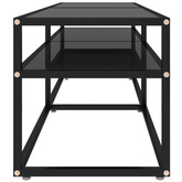 vidaXL Szafka pod TV, czarna, 160x40x40,5 cm, hartowane szkło