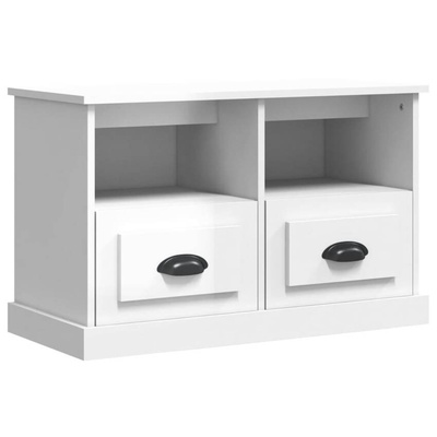 vidaXL Szafka pod TV, biała z połyskiem, 80x35x50 cm
