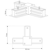 Łącznik T do szyny SEVA T Connector White, biały EDO777421 EDO Solutions