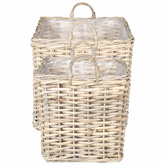 Kosz na rośliny 2 szt. Naturalna szarość Rattan Kubu