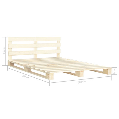 vidaXL Rama łóżka z palet, lite drewno sosnowe, 200 x 200 cm