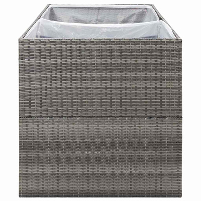 Donica ogrodowa, szara, 157x80x80 cm, rattan PE