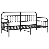 Rama łóżka dziennego Czarny 90 x 200 cm Stal malowana proszkowo