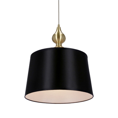 Lampa wisząca z abażurem Prima klasyczna czarna do salonu E27