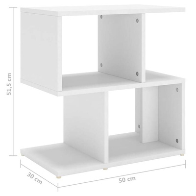 vidaXL Szafka nocna, biała, 50x30x51,5 cm, materiał drewnopochodny