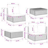 6 szt. Zestaw Wypoczynkowy z Rattanu z Poduszkami GENDT