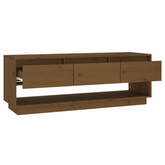 vidaXL Szafka pod TV, miodowy brąz 110,5x34x40 cm, lite drewno sosnowe