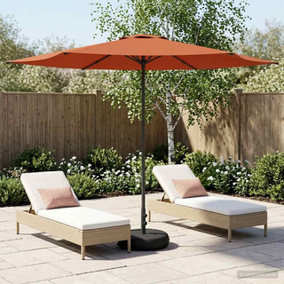 Parasol ogrodowy z podstawą 300 x 300 cm Poliester Prostokątny