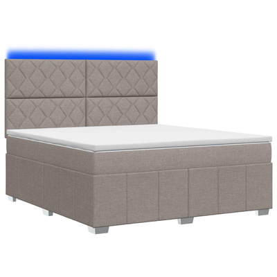 Łóżko z box spring LED z materacem Ciemnoszary 140 x 190 cm
