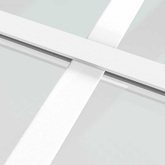 Drzwi przesuwne, szkło ESG i aluminium, 90x205 cm, białe