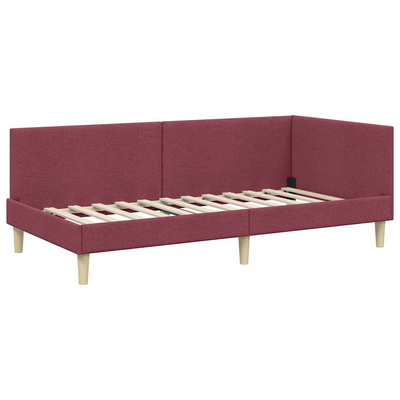Rama łóżka narożnego Czerwone wino 100 x 200 cm tkanina