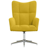 vidaXL Fotel, musztardowy, obity aksamitem model standard