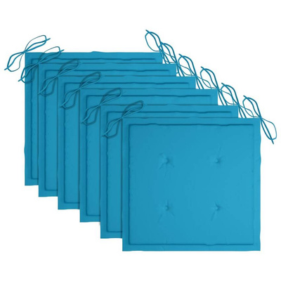 vidaXL Składane krzesła ogrodowe z poduszkami, 6 szt., drewno tekowe