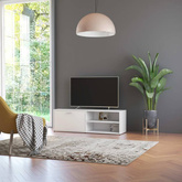 Szafka pod TV, biała, 120x34x37 cm, materiał drewnopochodny vidaXL