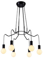 Lampa wisząca Basso sześciopunktowa czarna matowa nad stół do jadalni