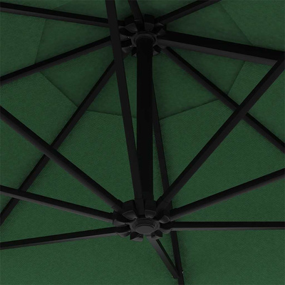 Parasol ścienny na metalowym słupku, 300 cm, zielony