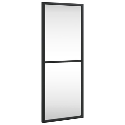 vidaXL Lustro ścienne, czarne, 20x50 cm, prostokątne, żelazo