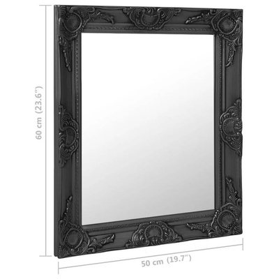 vidaXL Lustro ścienne w stylu barokowym, 50x60 cm, czarne