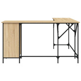 vidaXL Biurko, dąb sonoma, 141x141x75 cm, materiał drewnopochodny