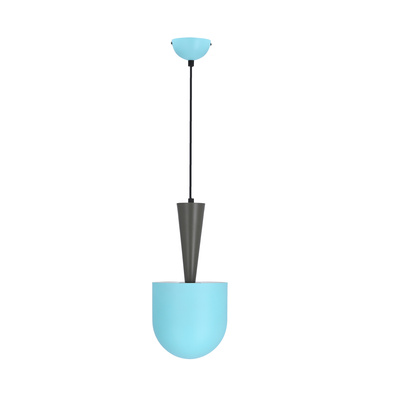 Lampa wisząca Visby Ledea metalowa szaro-niebieska E27 pojedyncza do salonu