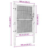 Furtka ogrodowa z siatki, galwanizowana stal, 100x175 cm, szara