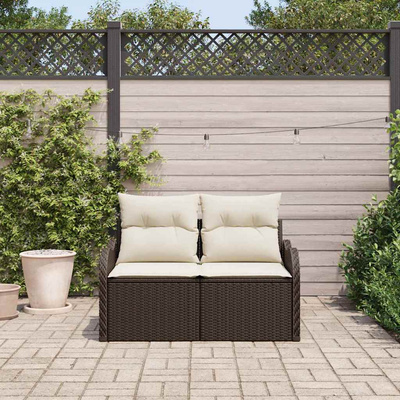 Sofa Ogrodowa z poduszką Brązowy 121 x 62 x 69cm polirattan
