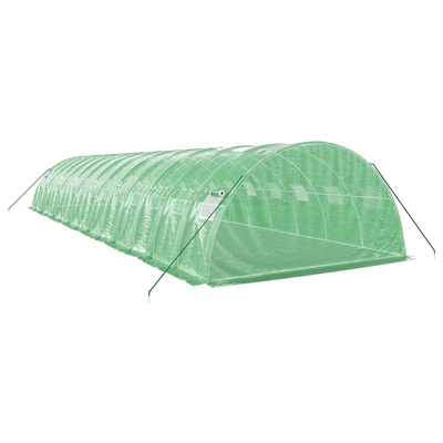 Szklarnia ze stalową ramą, zielona, 56 m?, 14x4x2 m