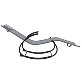 vidaXL Leżak, bujany, szary, stal i tworzywo textilene