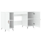 vidaXL Biurko białe z połyskiem, 140x50x75 cm, materiał drewnopochodny model standard
